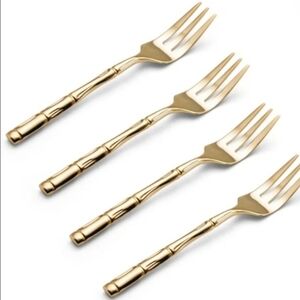 ***Gold-Plated Cocktail Forks Set